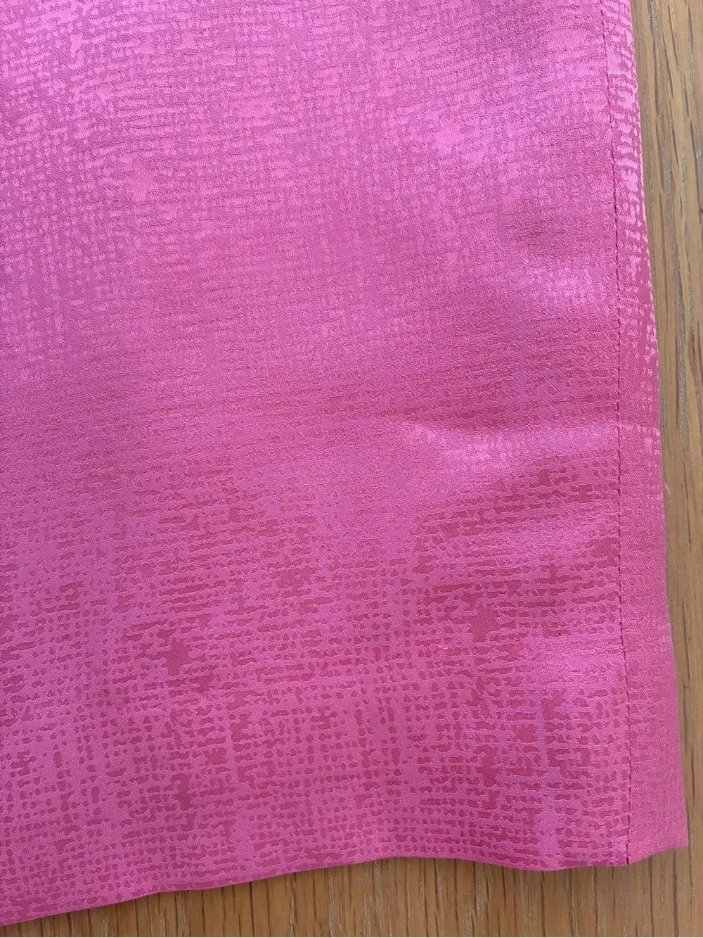 Vintage Papell Petites-100% Silk-Fuchsia-Pink Pencil Skirt-Barbiecore-90s-6P